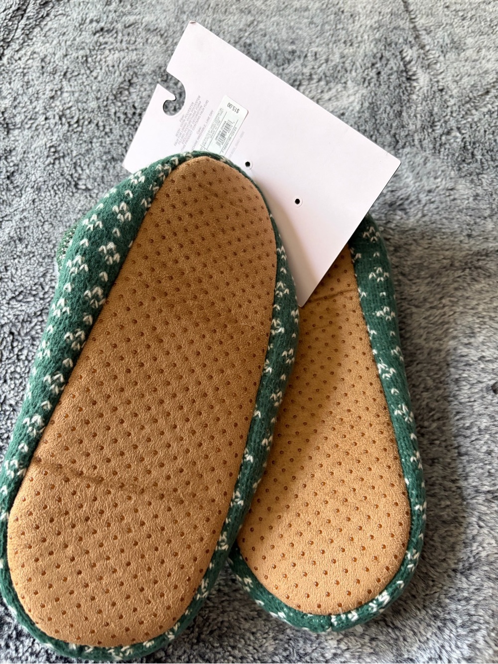 Auden Green Knit Faux-Fur Slipper Socks - Picture 4 of 4